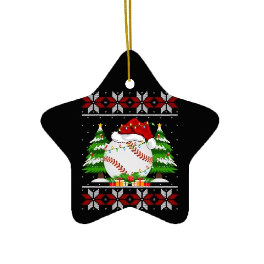 Baseball Christmas Ceramic Ornaments