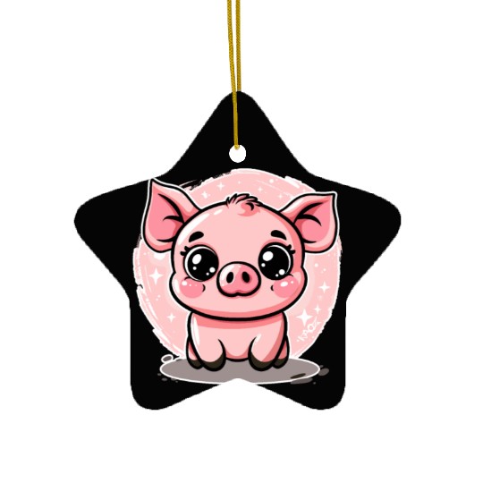 Cute Little Piggy Piglet Ceramic Ornaments