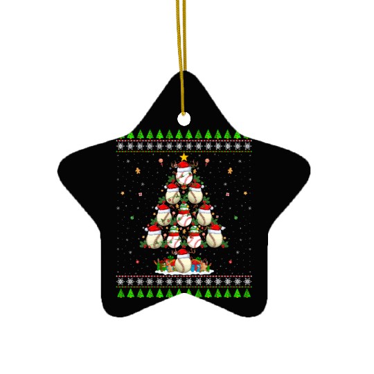 Baseball Christmas Tree Ceramic Ornaments