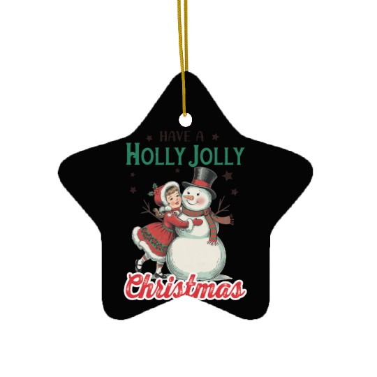 Christmas Coquette Snow, Christmas Ceramic Ornaments