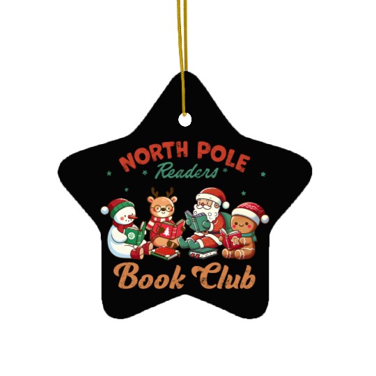 North Pole Readers Book Club ALPA STORE Ceramic Ornaments