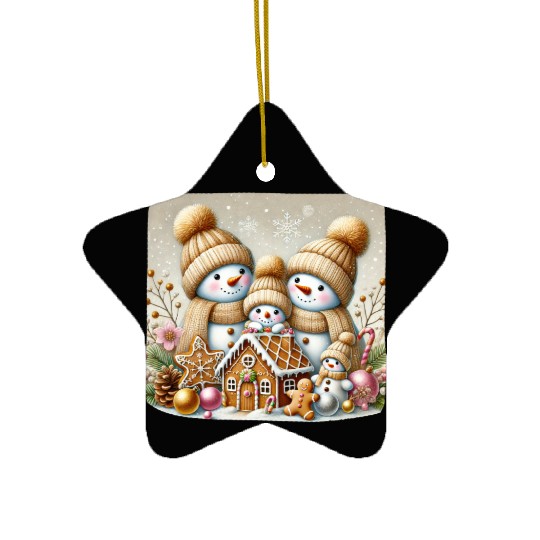 Snowman Christmas, Merry Christmas Ceramic Ornaments