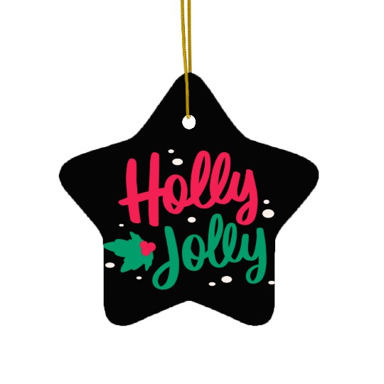 Christmas Holly Jolly Ceramic Ornaments