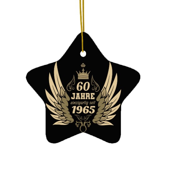 60 years unique since 1965 angel wings Ceramic Ornaments