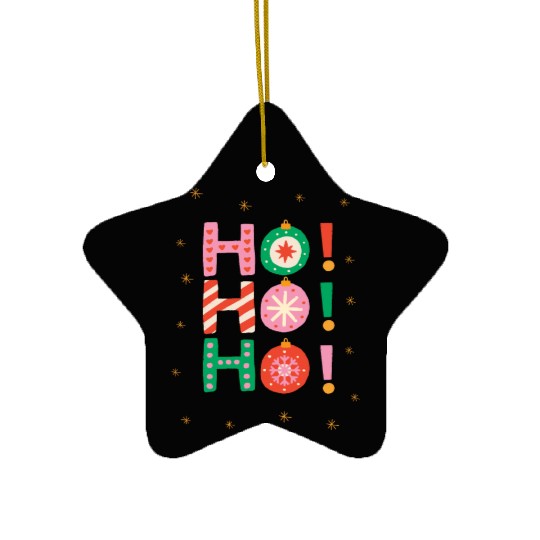 Ho ho ho Christmas Ceramic Ornaments