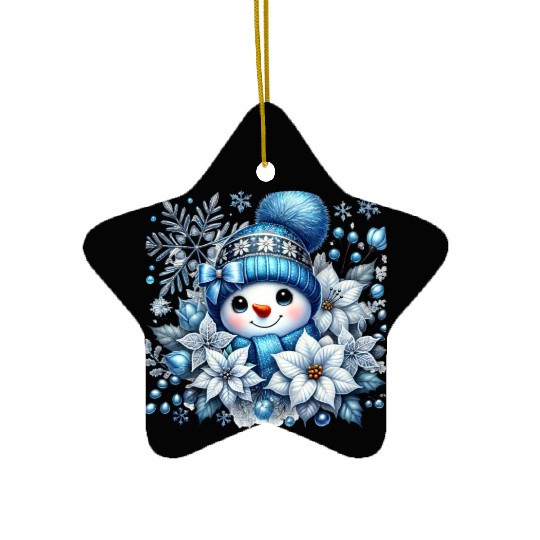 Cute Snowman, Christmas Snowman, Merry Christmas Ceramic Ornaments