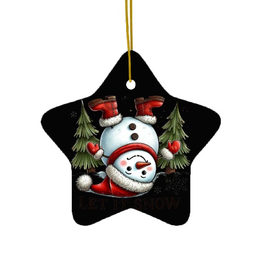 Snowman Christmas, Merry Christmas Ceramic Ornaments