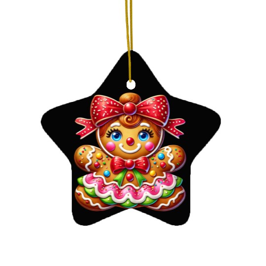 Gingerbread Christmas, Merry Christmas, Candy Ceramic Ornaments