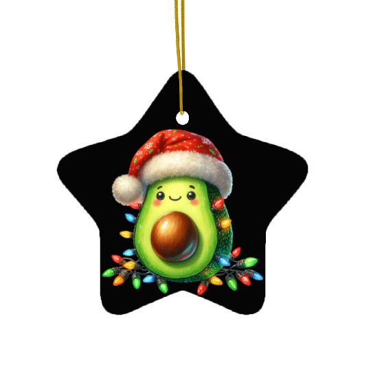 Christmas Avocado, Merry Christmas Ceramic Ornaments