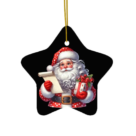 Santa Christmas, Merry Christmas Ceramic Ornaments