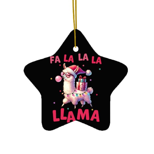 Fa La La La Llama, Merry Christmas Ceramic Ornaments