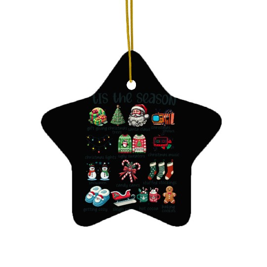 Tis The Season Low Ceramic Ornaments