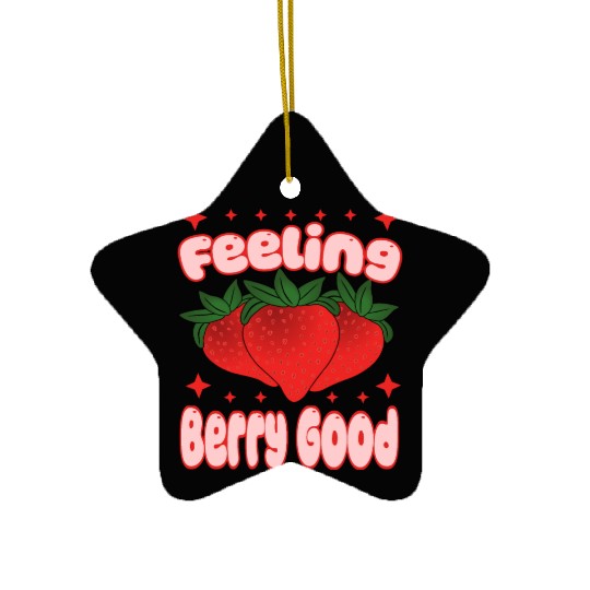 Feeling Berry Good Strawberry Design Ceramic Ornaments