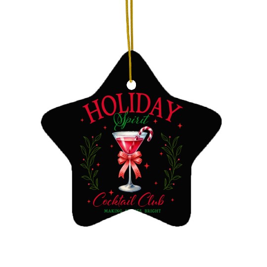 Holiday Spirit Cocktail Club Ceramic Ornaments