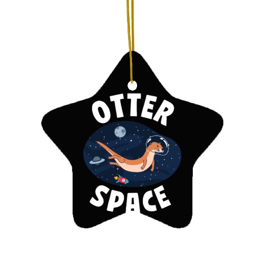 Otter Pun Space Science Astronaut Ceramic Ornaments