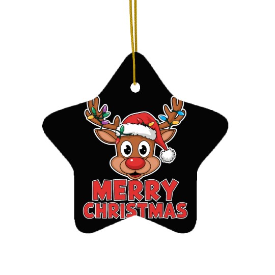 Merry Christmas Reindeer Xmas Family Men Women Ceramic Ornaments