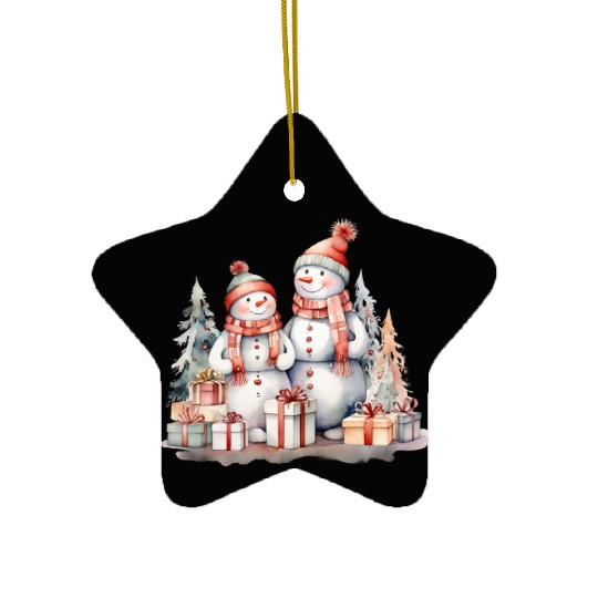 Snowman Christmas, Merry Christmas Ceramic Ornaments