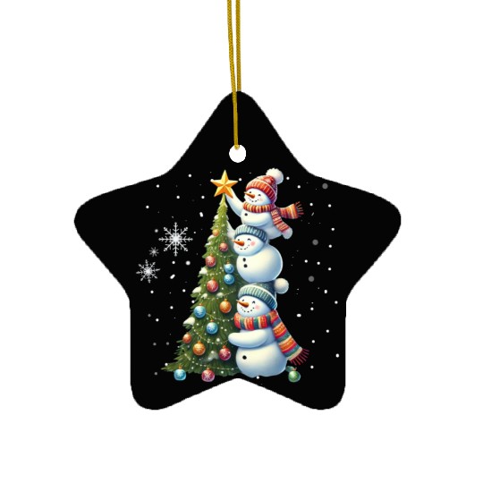 Snowman Christmas, Merry Christmas Ceramic Ornaments