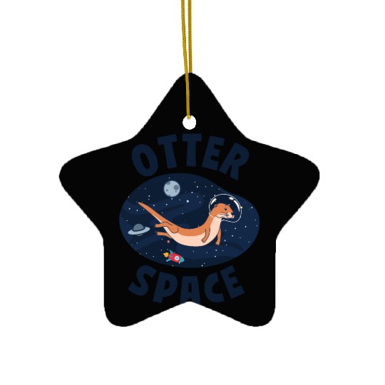 Otter Pun Space Science Astronaut Ceramic Ornaments