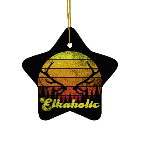 Elk Hunting Elkaholic Hunters Ceramic Ornaments