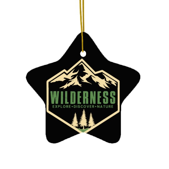 Wilderness Artwork simple design mountain days Ceramic Ornaments