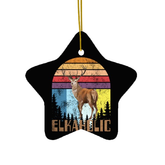 Elk Hunting Elkaholic Hunters Ceramic Ornaments
