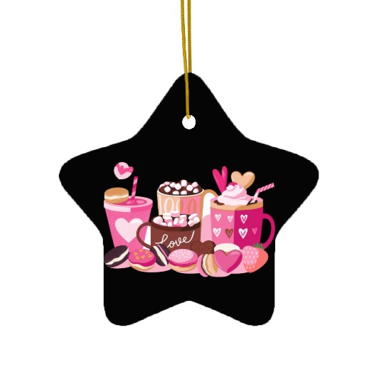 Coffee Valentine Ceramic Ornaments