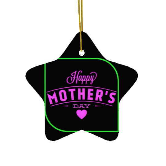 Vibrant Mother's Day Greeting Ceramic Ornaments
