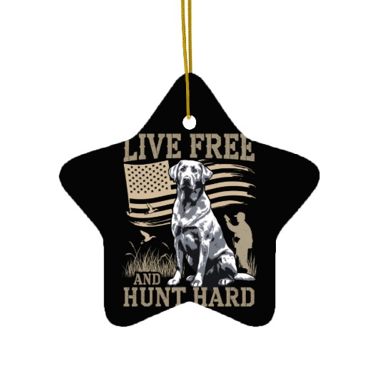 Duck Hunting Ceramic Ornaments Deer Hunting USA Flag Hunters