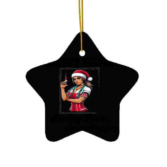 Christmas Santa's nurse Ceramic Ornaments