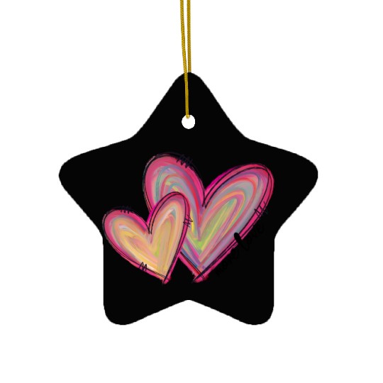 Valentines Retro, Happy Valentine Day Ceramic Ornaments