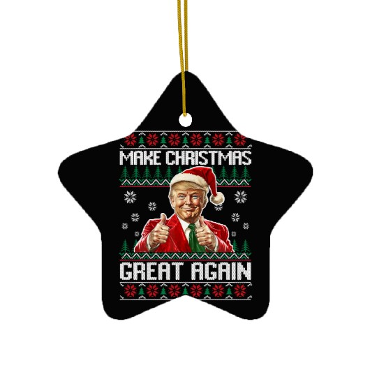 Make Christmas Great Again Xmas Funny Trump Ceramic Ornaments