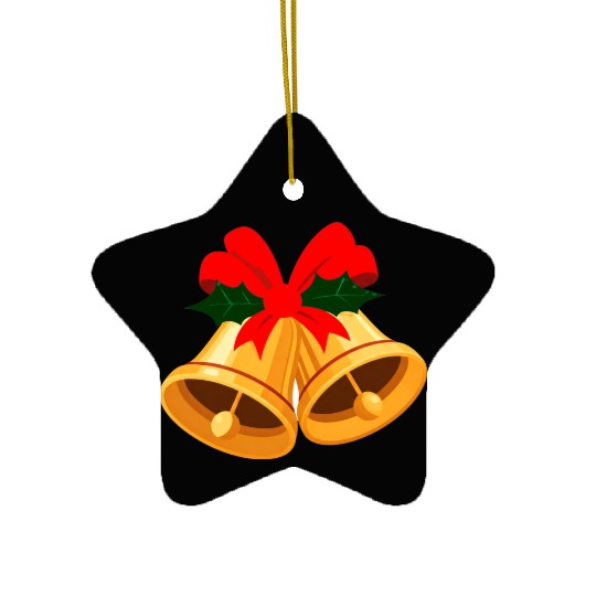 Festive Christmas Bell Icon Ceramic Ornaments