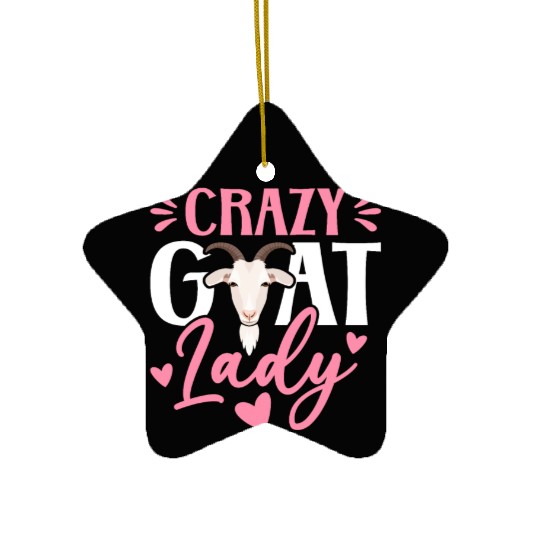 Crazy Goat Lady Goat Lovers Goat Family Farmer Ceramic Ornaments