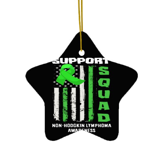 Non-Hodgkin Lymphoma Awareness Support Squad Ceramic Ornaments