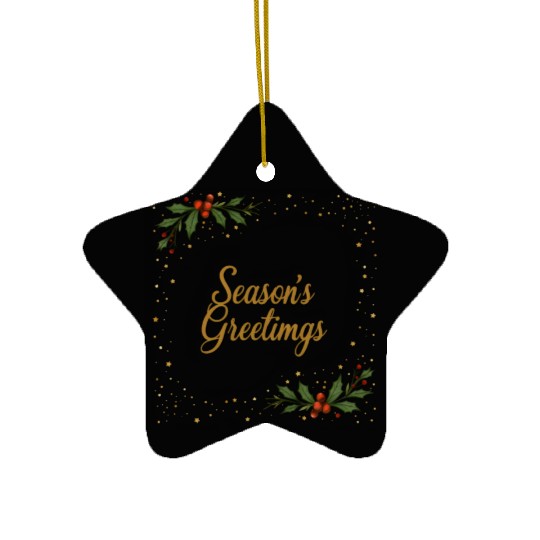 season's greetings Ceramic Ornaments