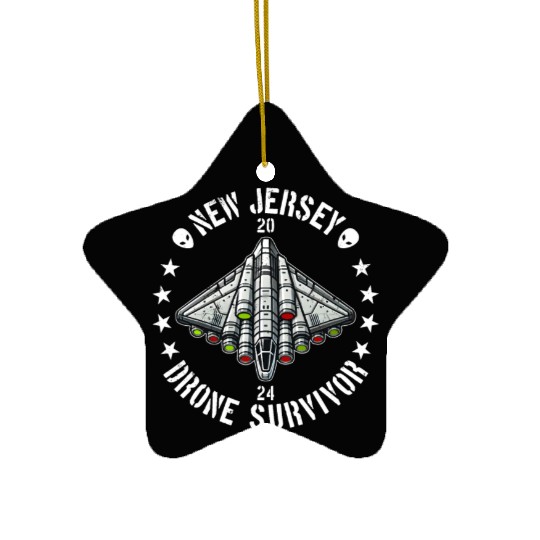 New Jersey Drone Survivor | NJ Drones Aliens UAPs Ceramic Ornaments