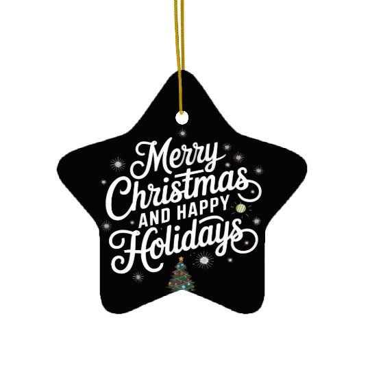 Merry Christmas and happy holiday Ceramic Ornaments