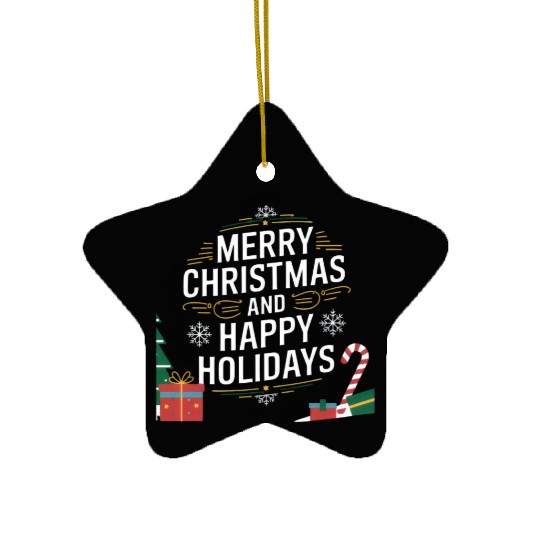 Merry Christmas and happy holiday Ceramic Ornaments