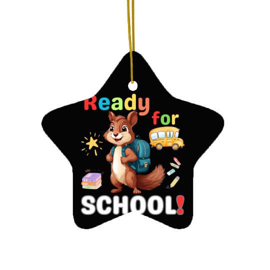 Squirrel Ready to School, Back to school Ceramic Ornaments
