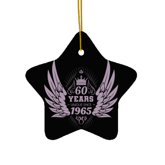 60 Years Unique Angel Wings Crown Ceramic Ornaments