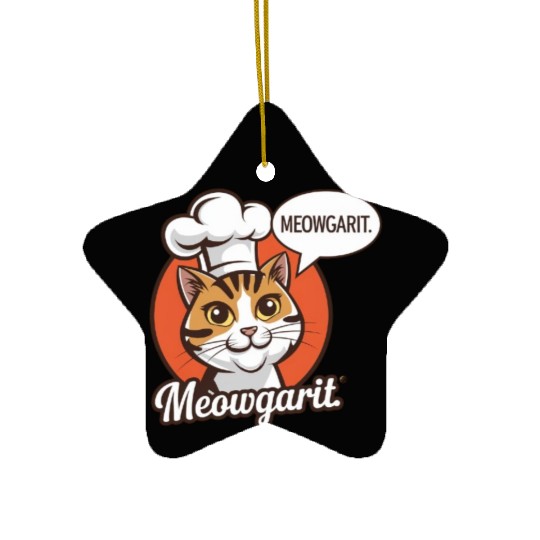 Meowgarit the Chef Ceramic Ornaments