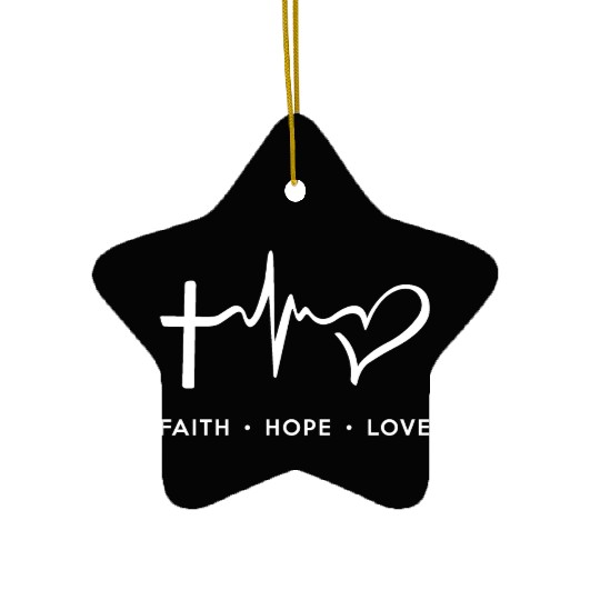 Faith Hope Love - White Ceramic Ornaments