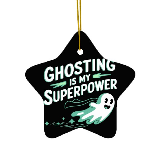 Paranormal Comedy Funny Ghost Humor Lighthearted Ceramic Ornaments