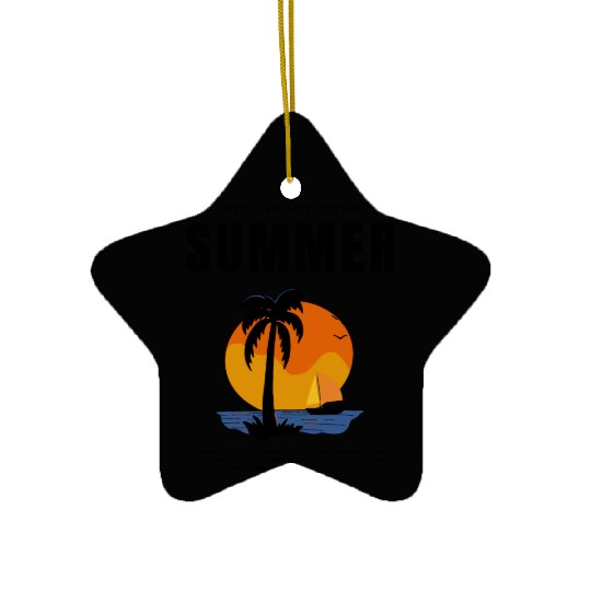 Golden Horizons: Summer Sunset Design Ceramic Ornaments
