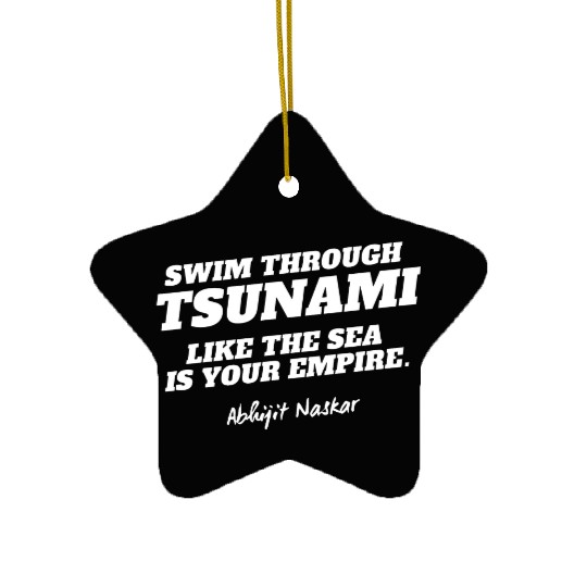 Swim through tsunami - Abhijit Naskar Ceramic Ornaments