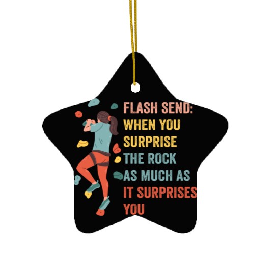 Boulderer Flash Send Bouldering Ceramic Ornaments