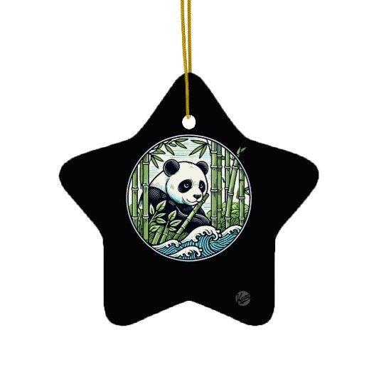 Panda in Bamboo Forest Ceramic Ornaments