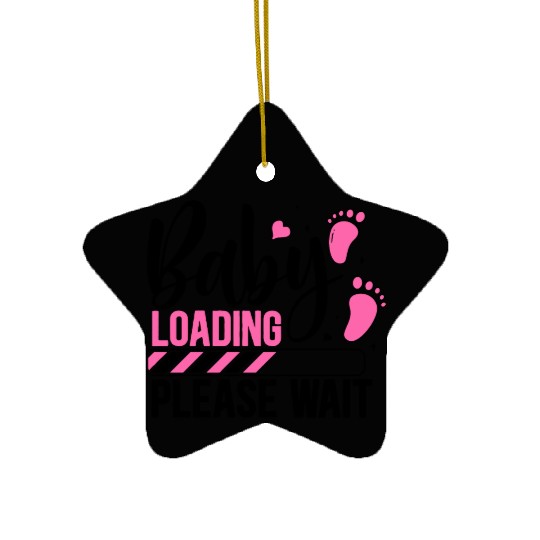 Baby loading babes women mother design newborn Ceramic Ornaments