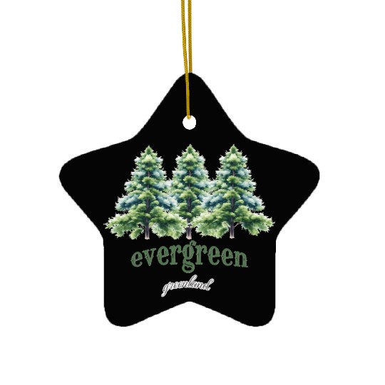 evergreen the green tree : green world Ceramic Ornaments